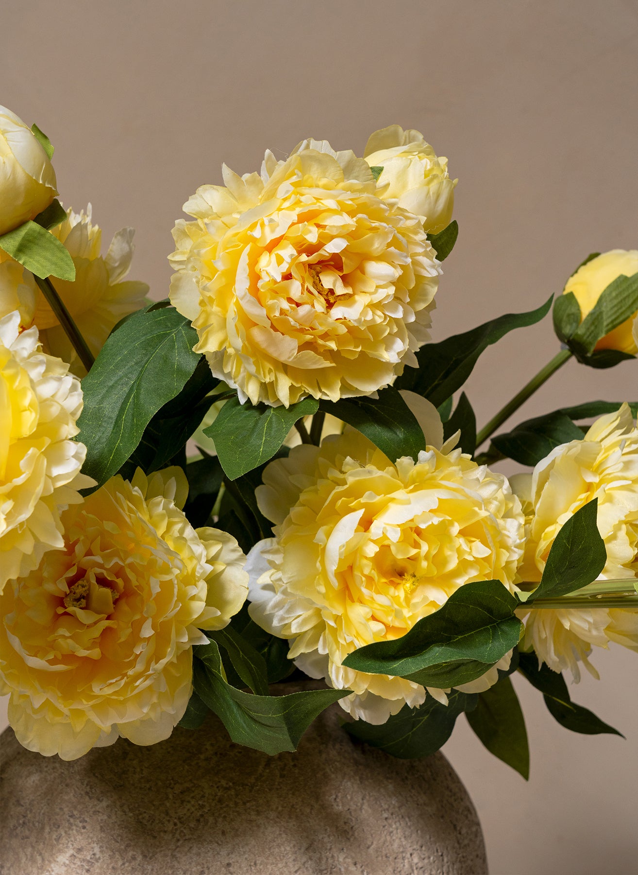 Peonie in seta - Giallo