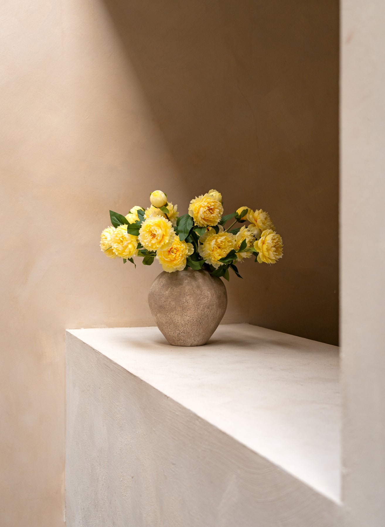 Peonie in seta - Giallo