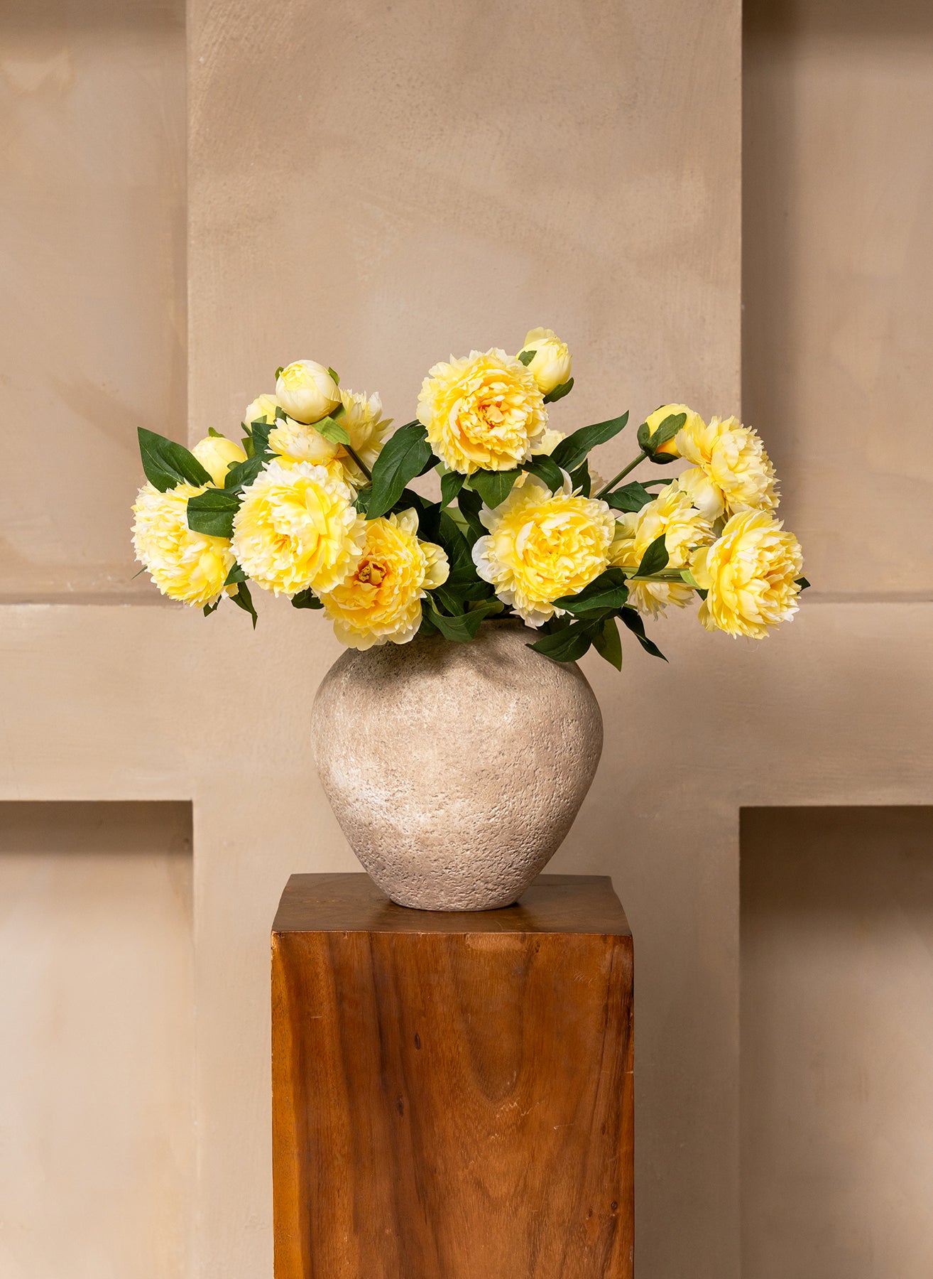 Peonie in seta - Giallo