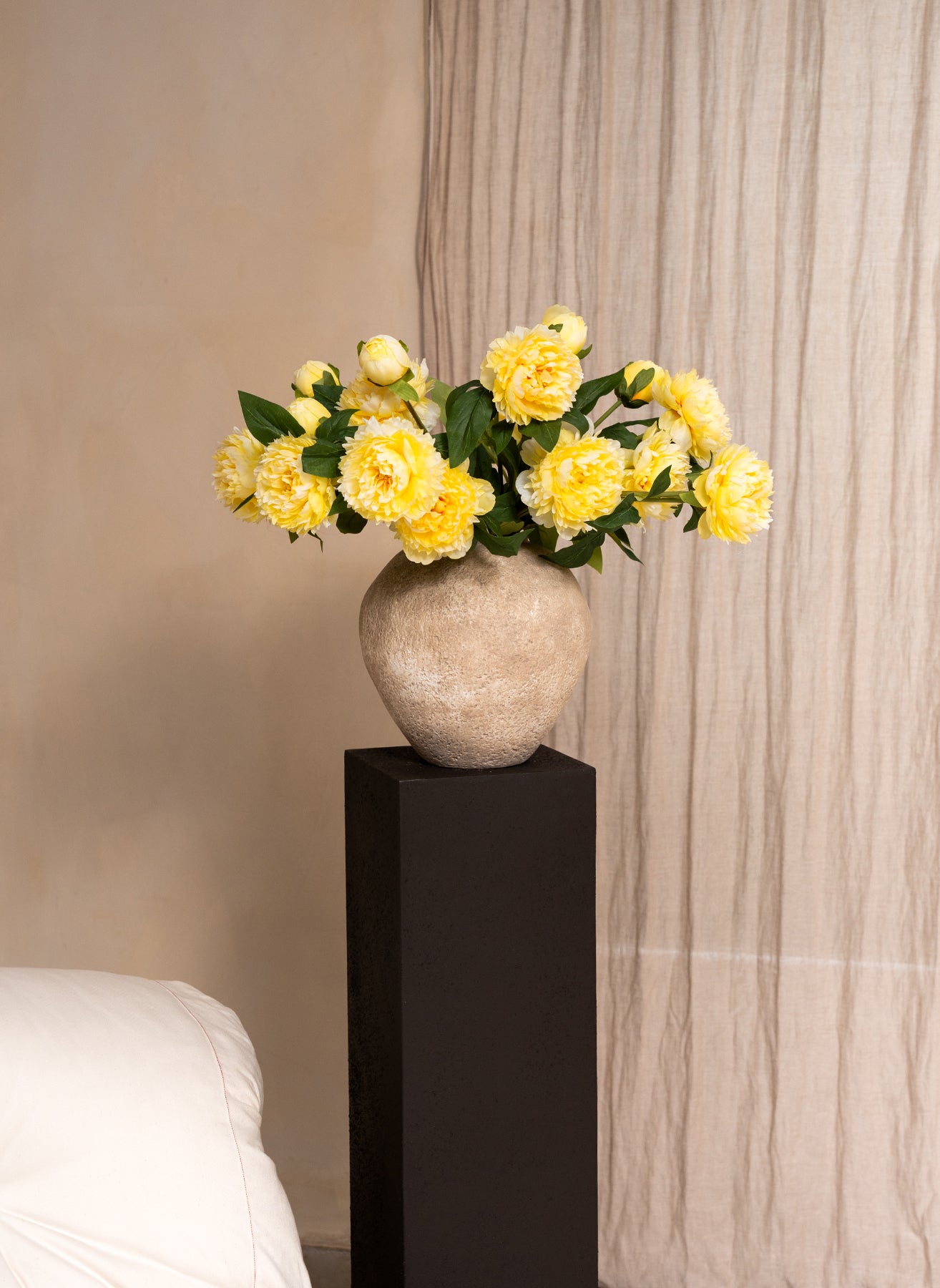 Peonie in seta - Giallo