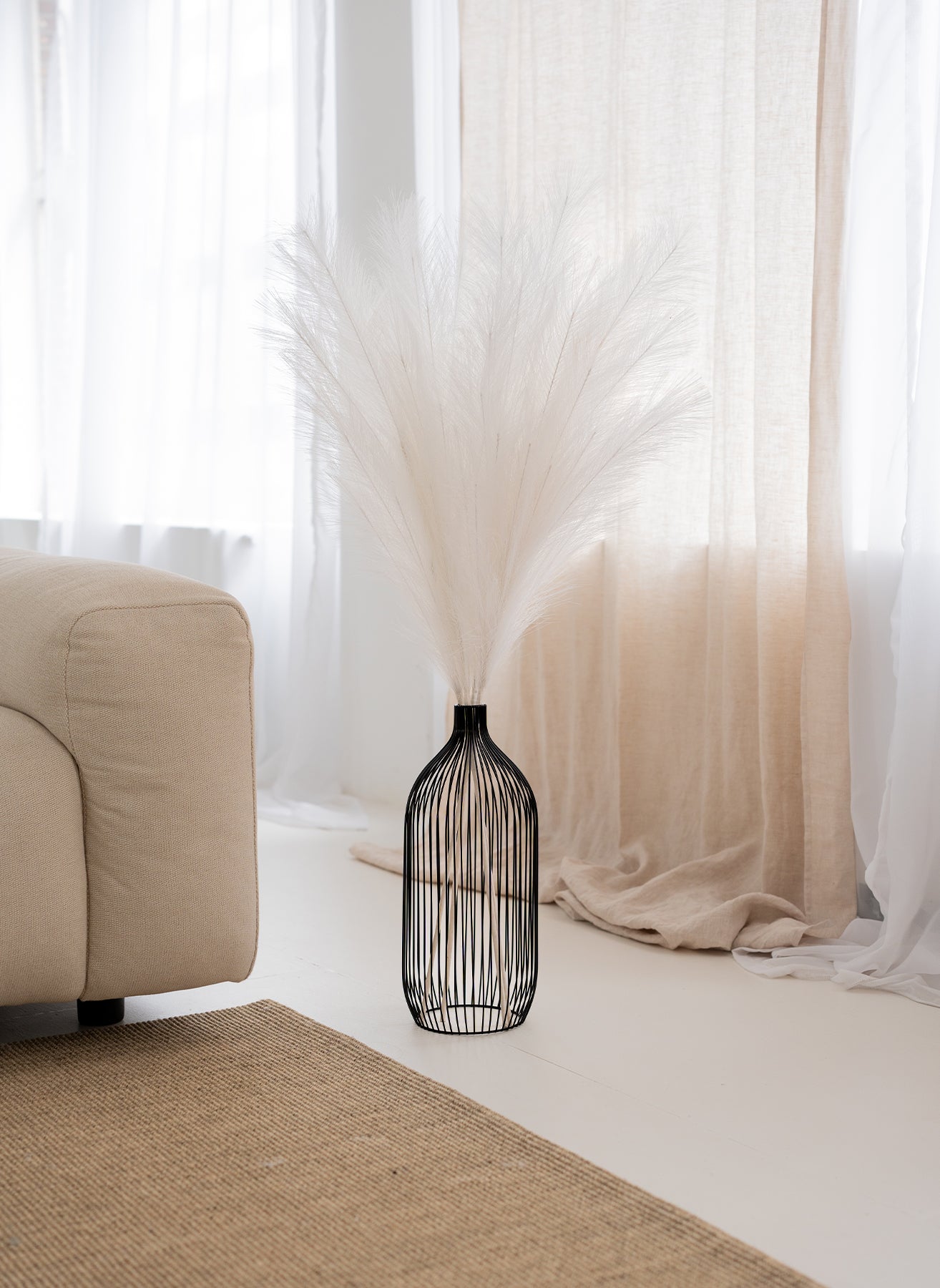 Pampas 110cm (3 steli) - Bianco