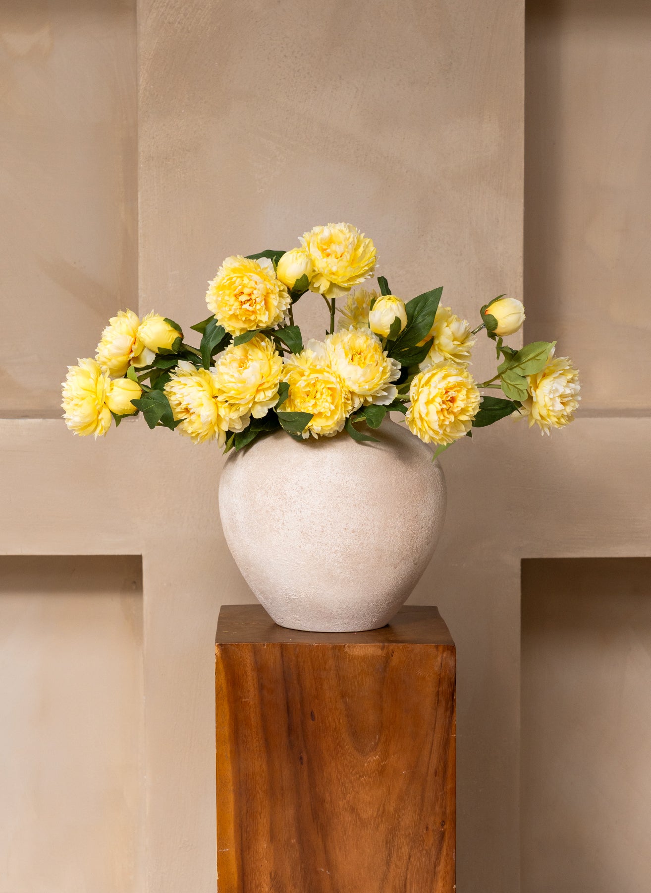 Peonie in seta - Giallo