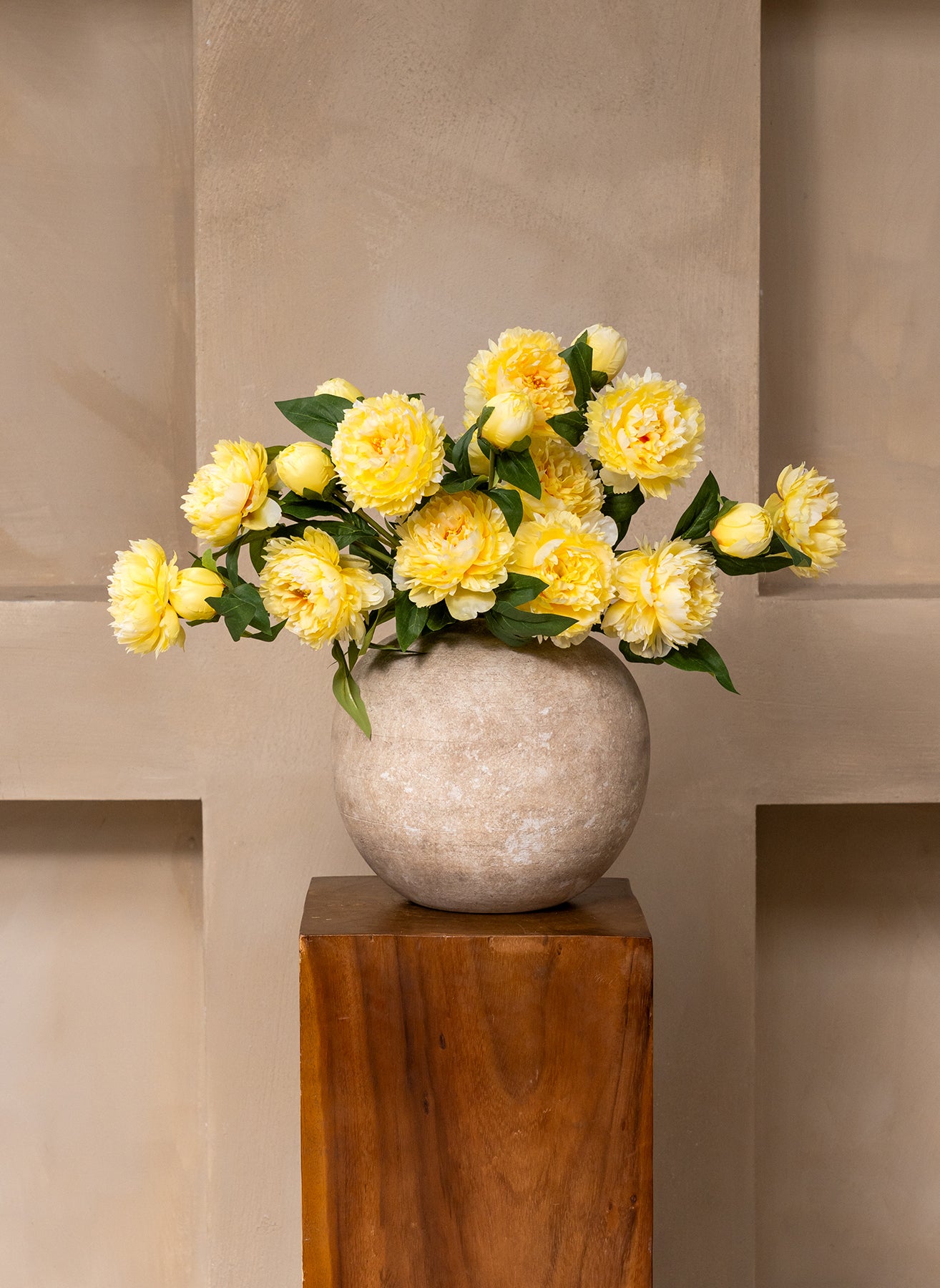 Peonie in seta - Giallo