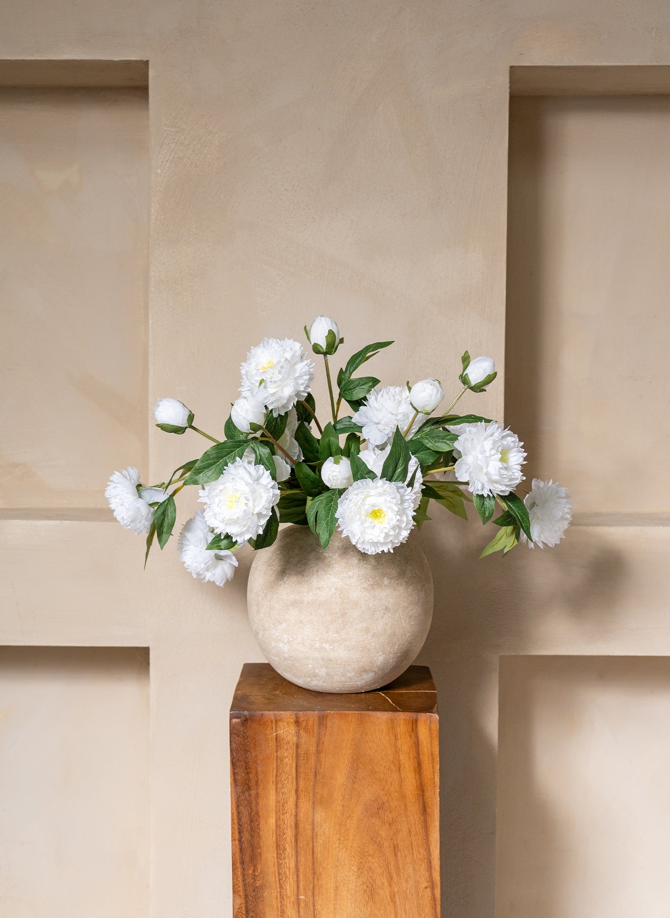 Peonie in seta - Bianco