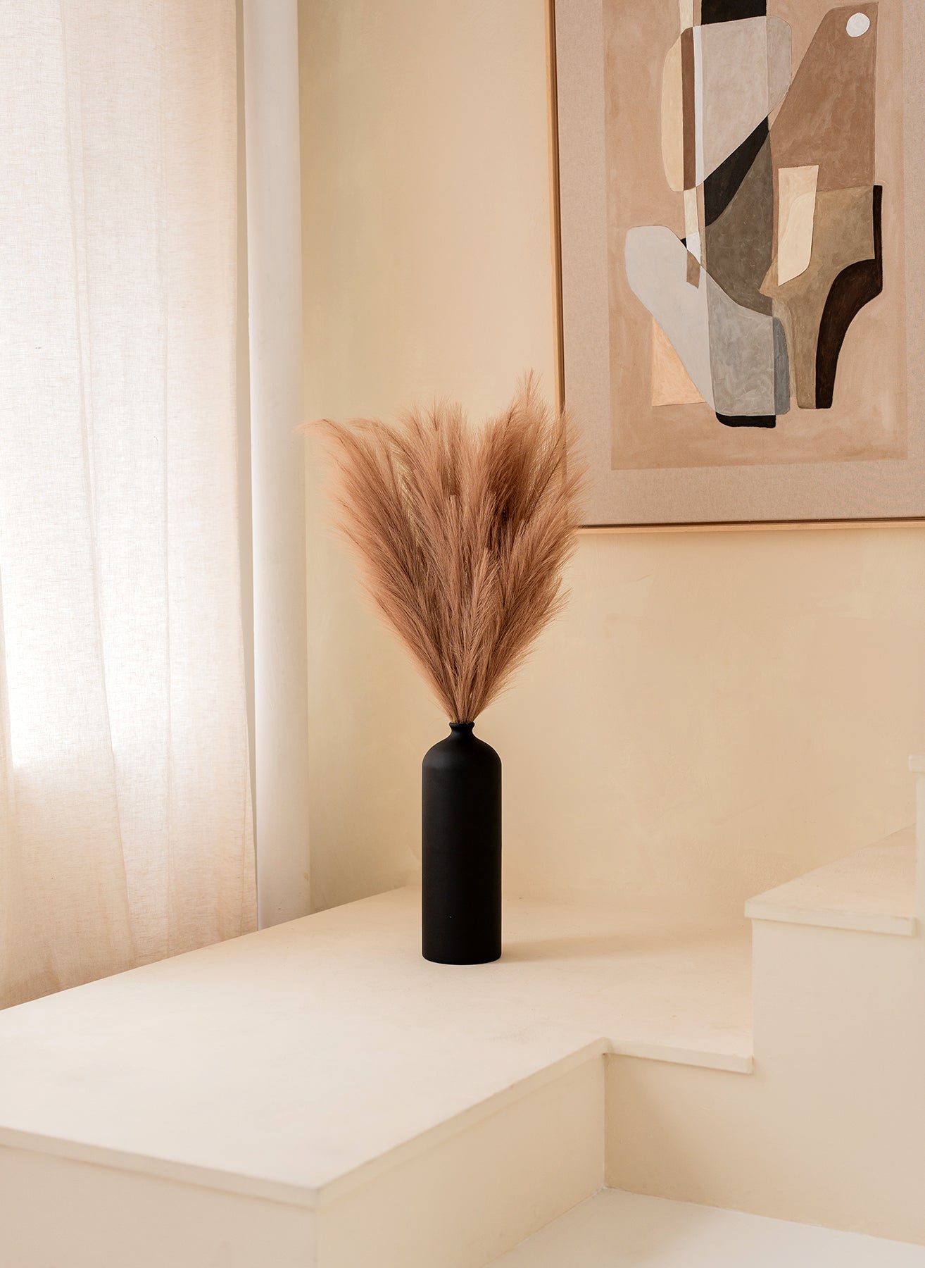 Pampas 110cm (3 steli) - Marrone Naturale