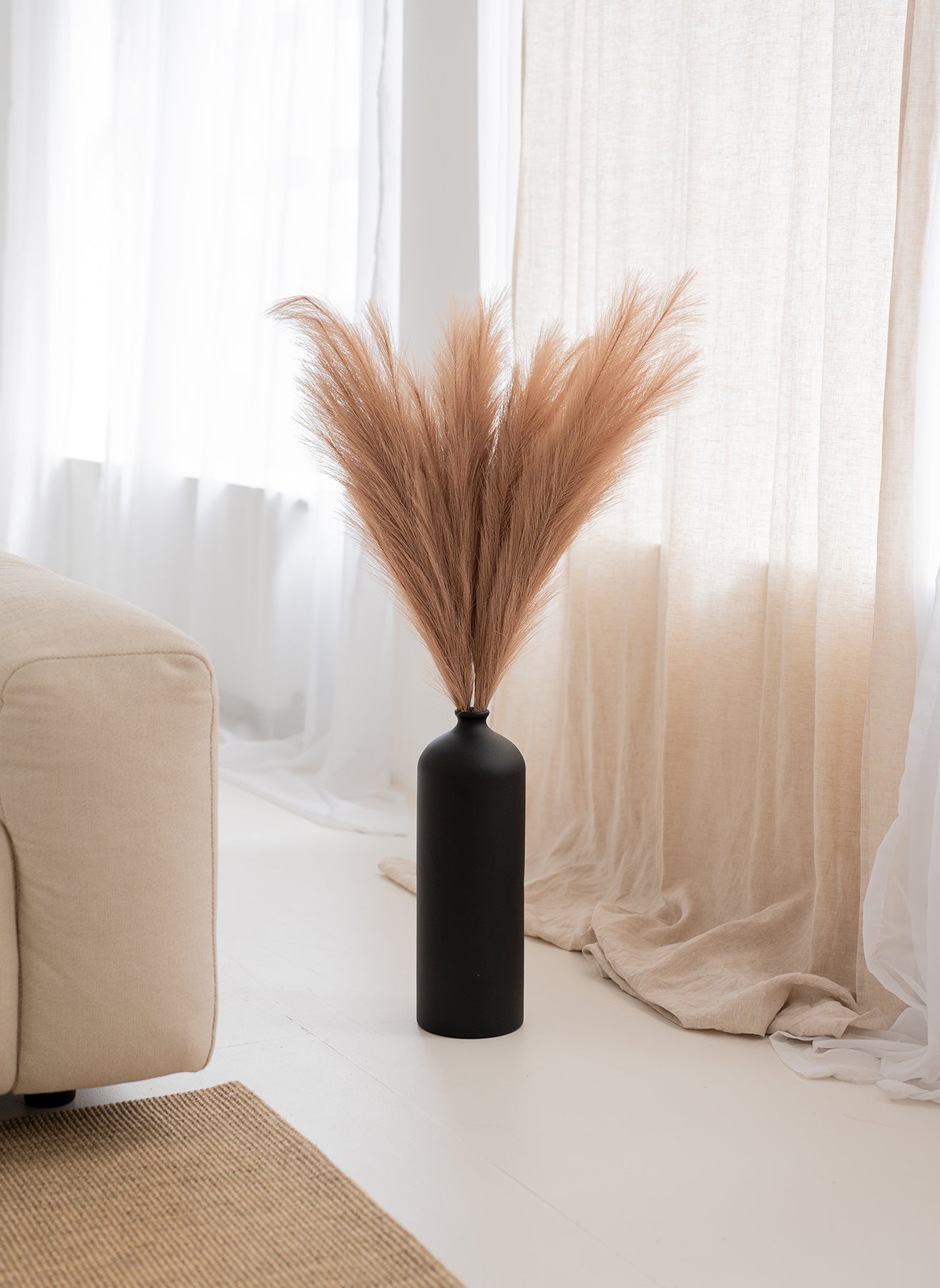 Pampas 110cm (3 steli) - Marrone Naturale
