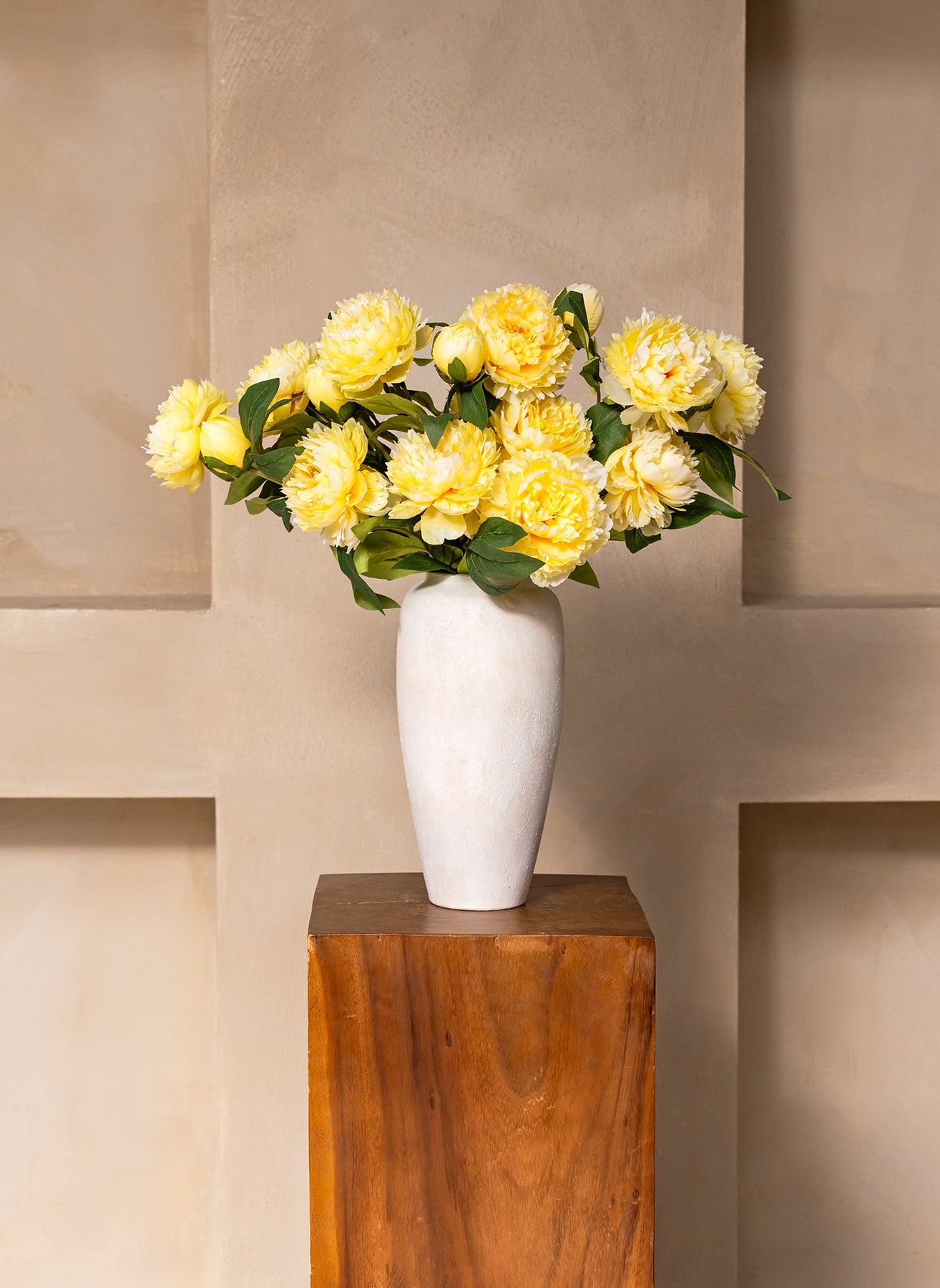 Peonie in seta - Giallo