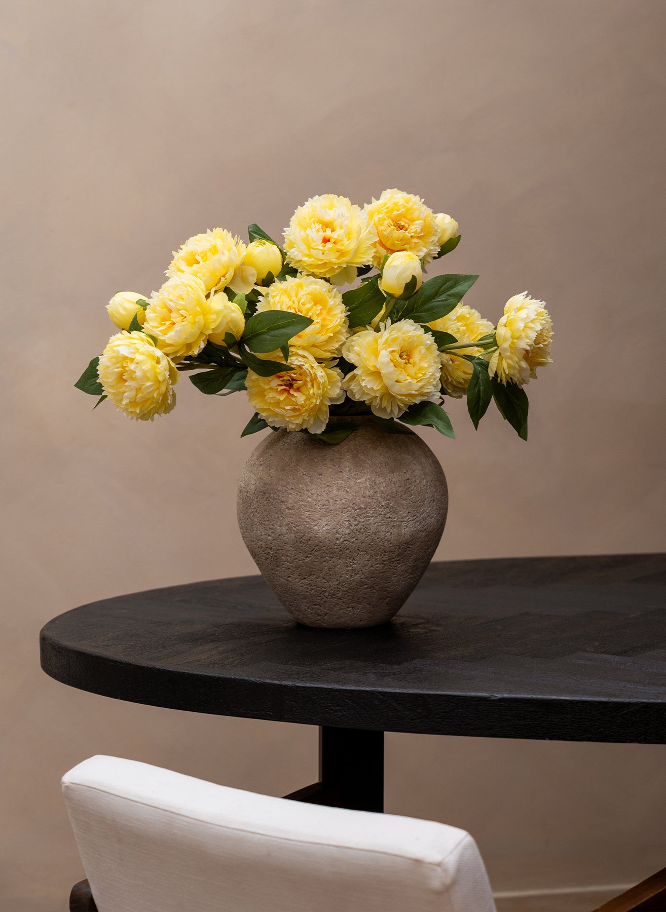 Peonie in seta - Giallo