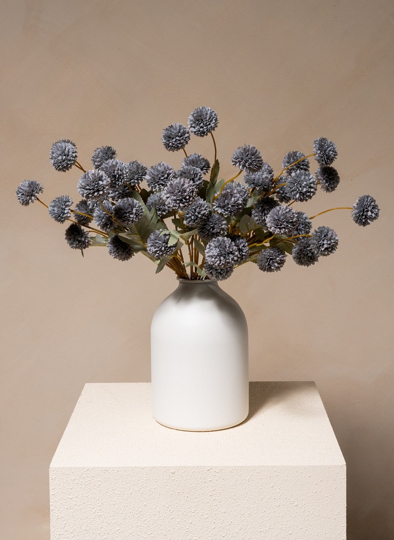 Fiori di Kiku in Seta - Grigio Blu