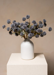 Fiori di Kiku in Seta - Grigio Blu