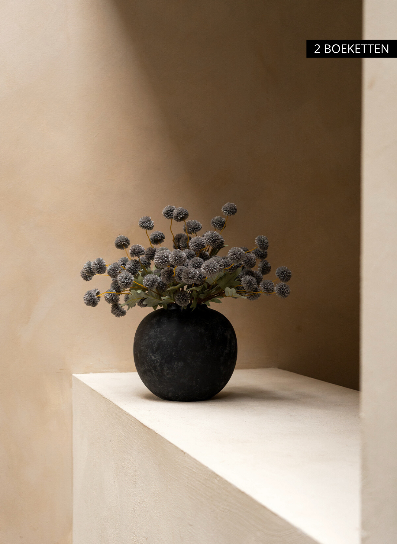 Fiori di Kiku in Seta - Grigio Blu