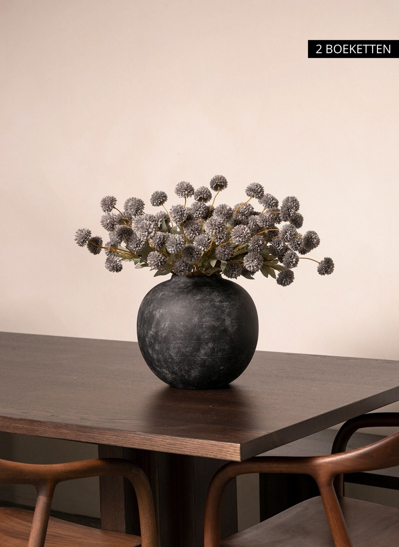 Fiori di Kiku in Seta - Grigio Blu