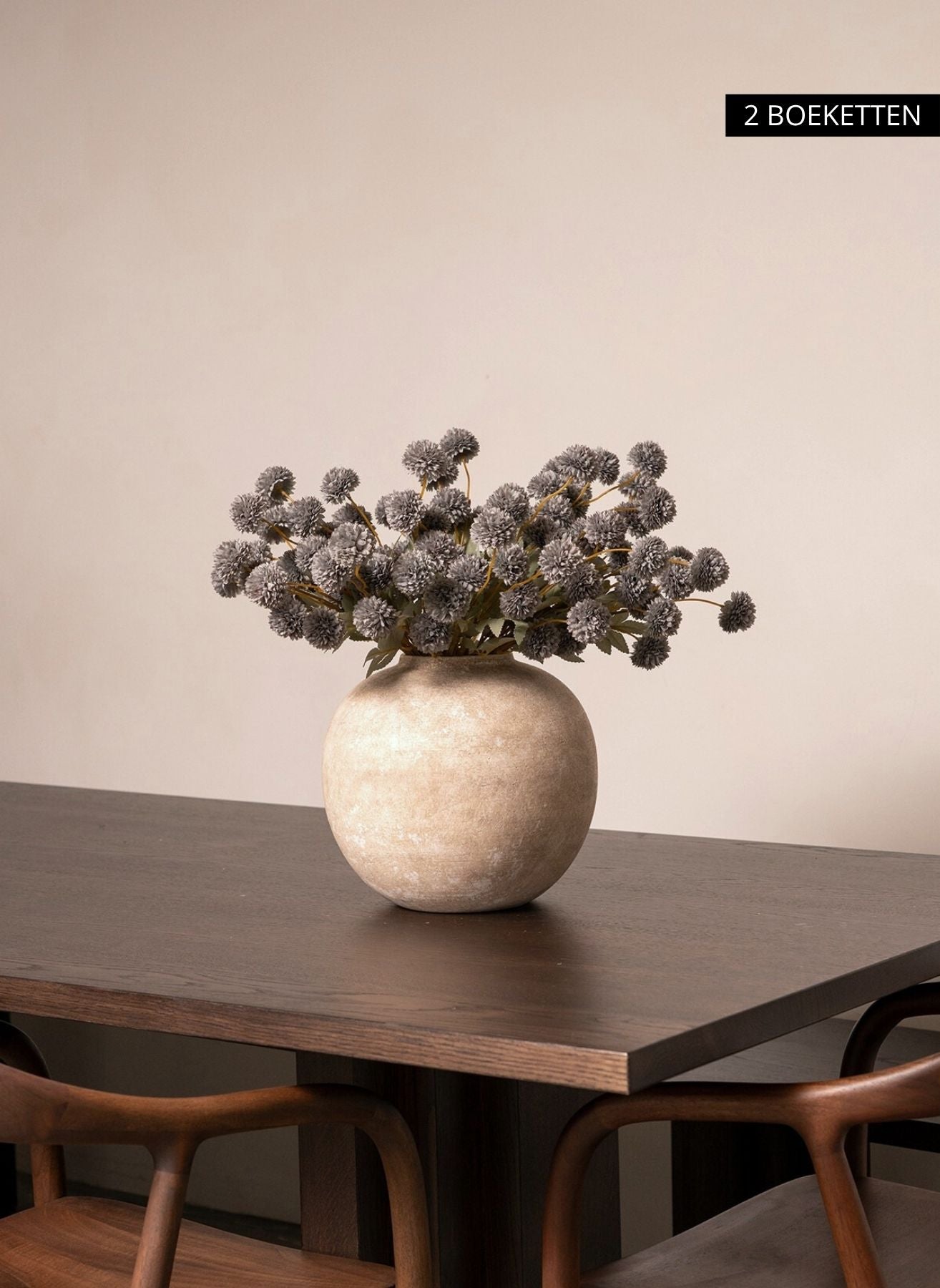 Fiori di Kiku in Seta - Grigio Blu