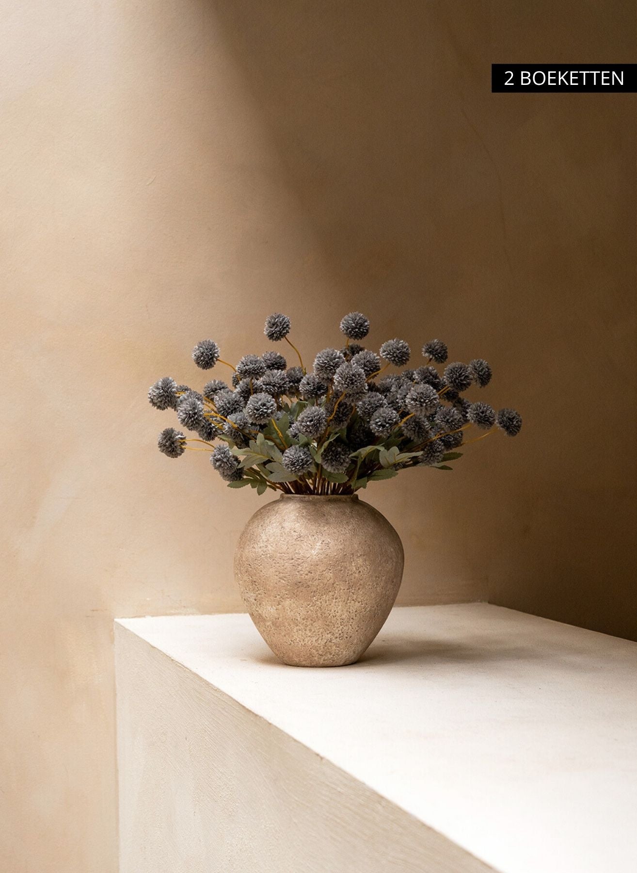 Fiori di Kiku in Seta - Grigio Blu