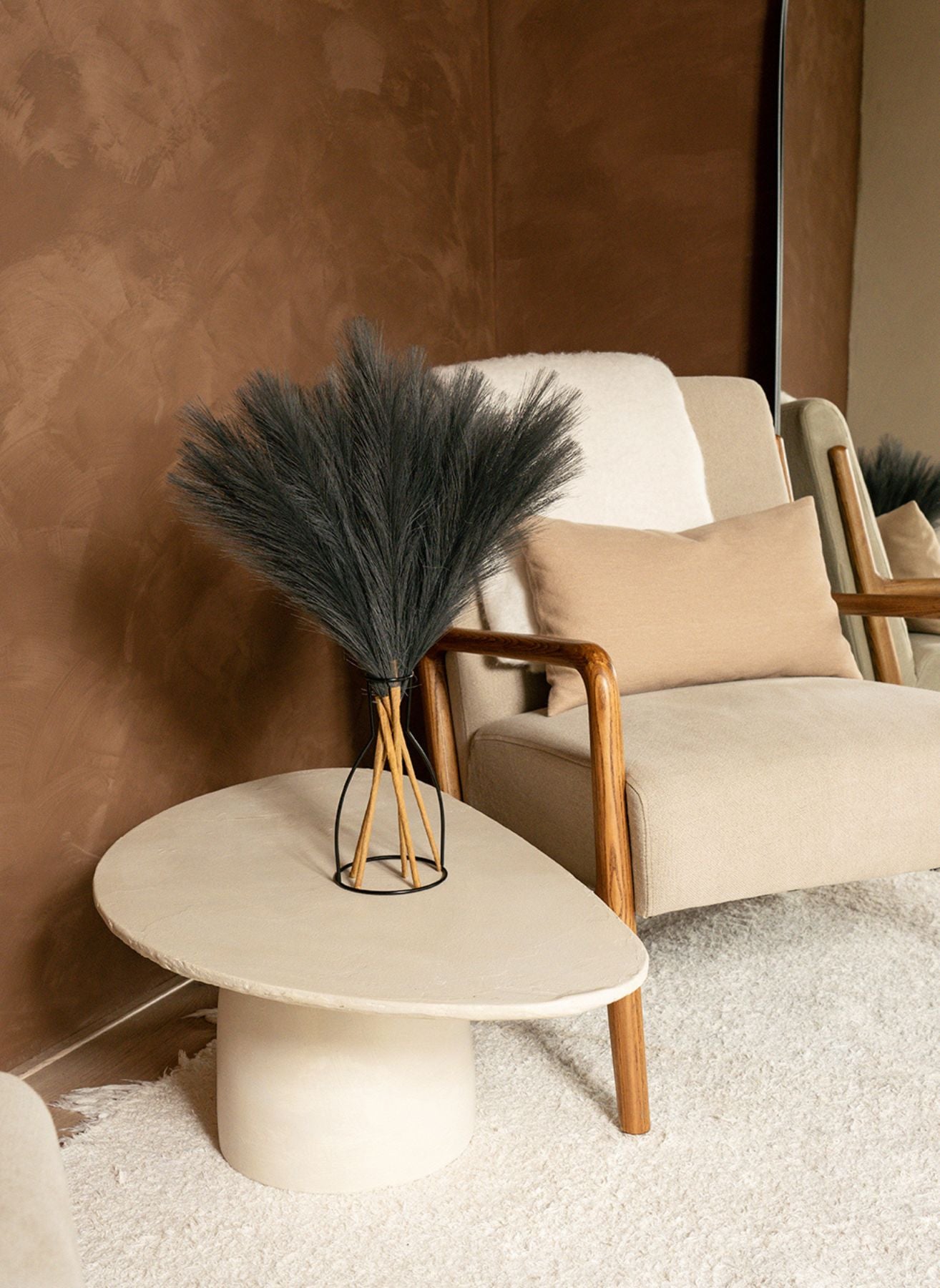 Pampas 60cm (5 steli) - Grigio scuro