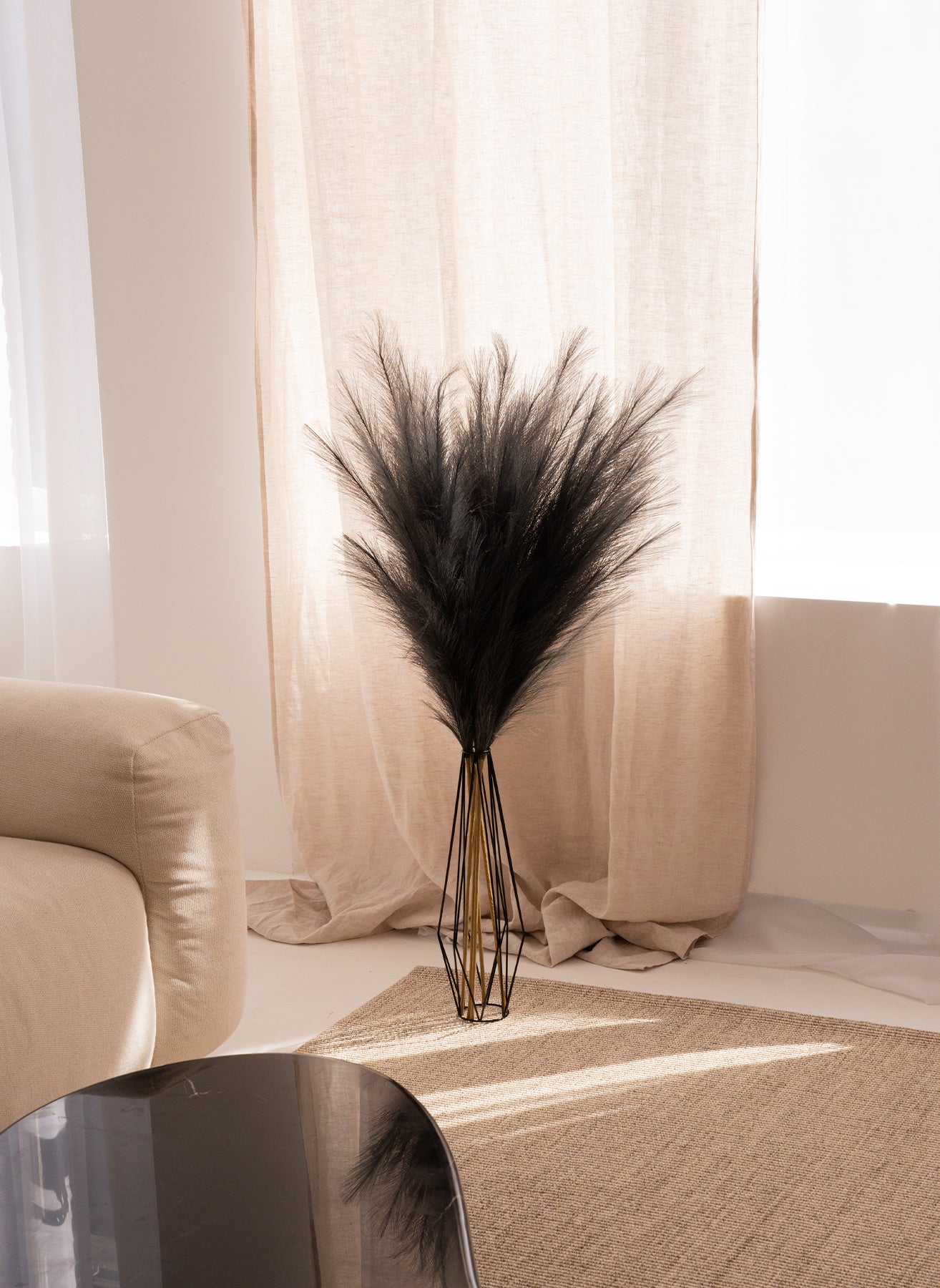 Pampas 110cm (3 steli) - Grigio scuro