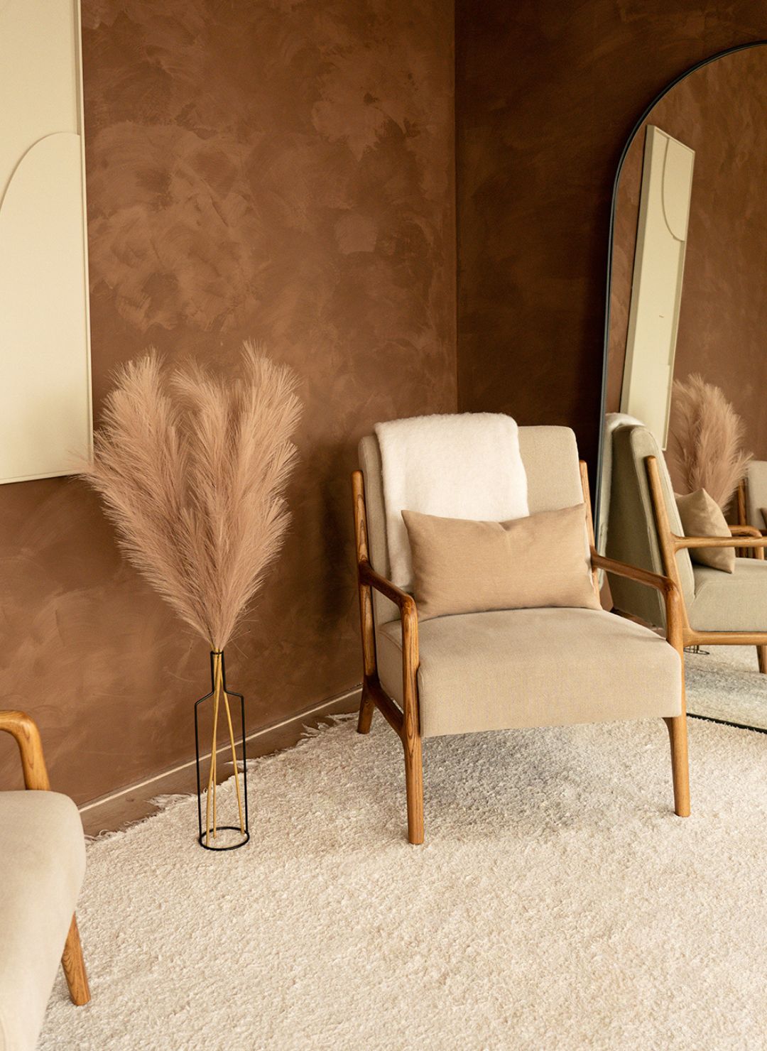 Pampas 110cm (3 steli) - Marrone Naturale